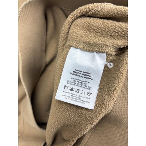 Nike Sweatshirt Mens Medium Brown Tan Fleece Crewneck Embroidered Swoosh Logo - Picture 8 of 10